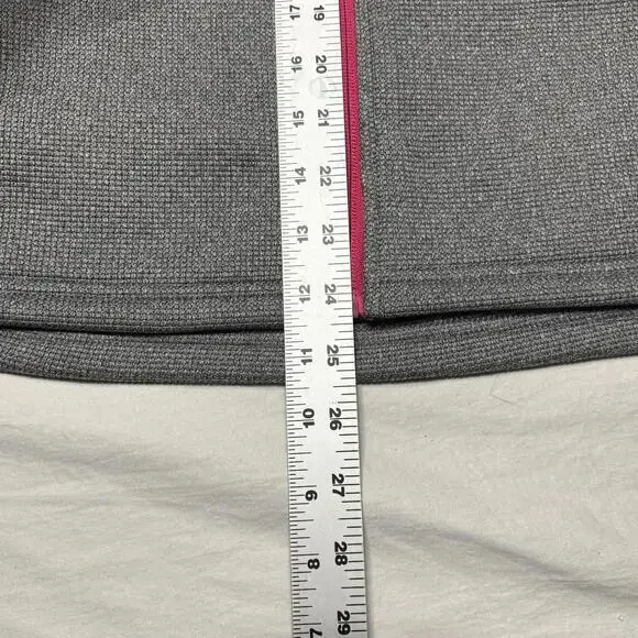 Spyder Women's Large Waffle Knit Fleece Lined Jacket Gray Pink Full Zip Hooded - Picture 4 of 14